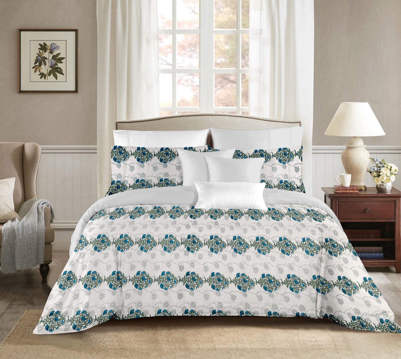 Premium bedsheet product photography in Jaipur with live styling elements