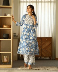 Female model wearing cotton kurti in soft lighting outdoor fashion photography Jaipur