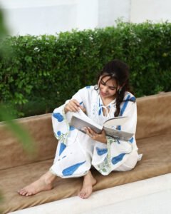 Female model in kurti posing in garden outdoor fashion photography Jaipur