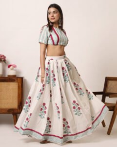 Female model wearing kurti on creative background for e-commerce photography Jaipur